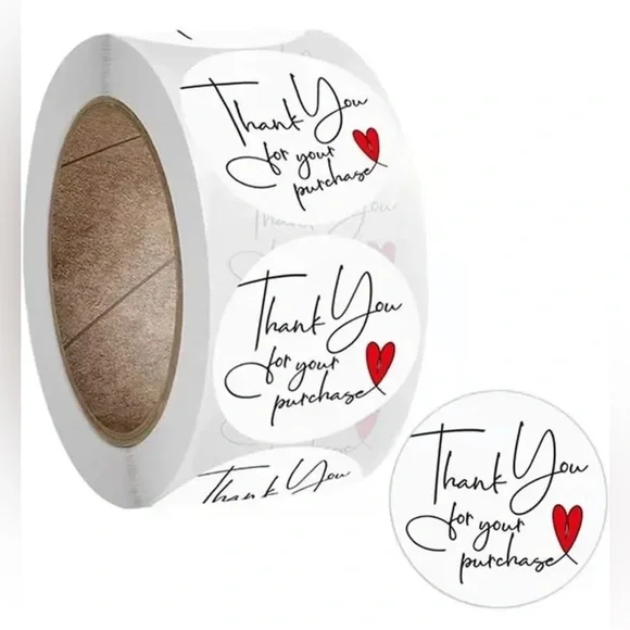 thank you for your purchase stickers | shipping supplies​ for business 1" - Picture 2 of 8